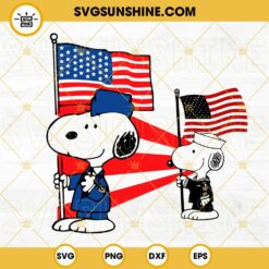 Snoopy Military With American Flag SVG, Patriotic Snoopy SVG, Funny 4th Of July SVG PNG DXF EPS Cut Files