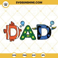 Finding Nemo Dad SVG, Ocean Dad SVG, Sea Dad Disney SVG, Fathers Day Clown Fish SVG PNG DXF EPS