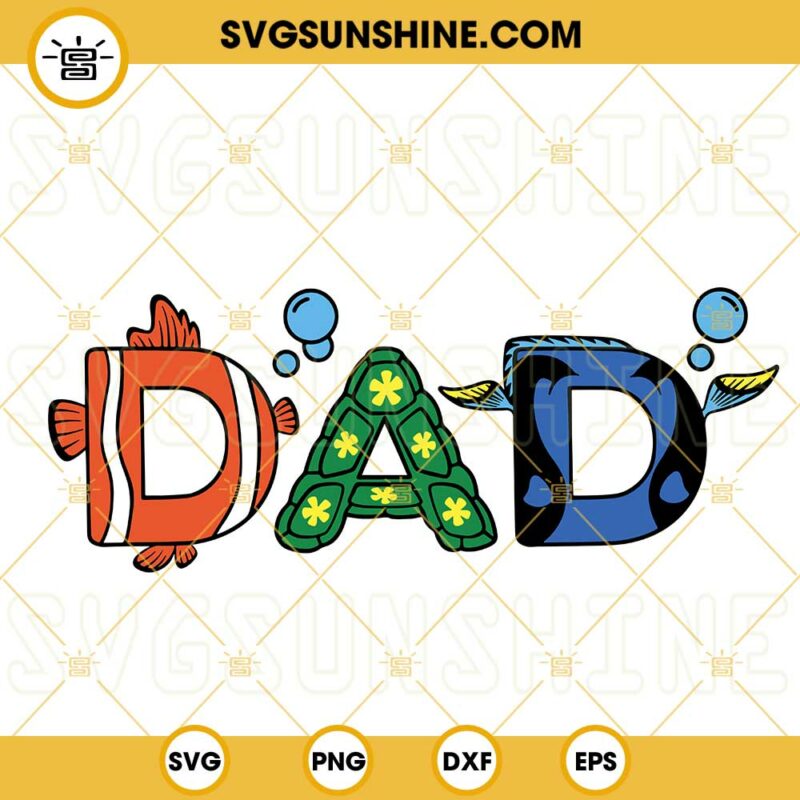 Finding Nemo Dad Svg Ocean Dad Svg Sea Dad Disney Svg Fathers Day Clown Fish Svg Png Dxf Eps