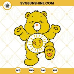 Funshine Bear SVG, Care Bears SVG, Yellow Sunshine Bear Cartoon SVG PNG DXF EPS Cut Files