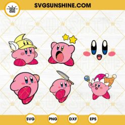 Kirby SVG Bundle, Nintendo Video Game Character SVG PNG DXF EPS Digital Download