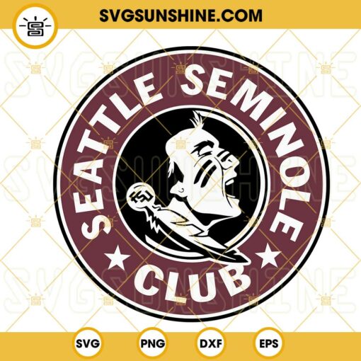 Seattle Seminole Club SVG, Florida State Seminoles SVG, FSU Football SVG PNG DXF EPS Cut Files