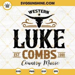 Western Luke Combs Est 1990 Country Music SVG, Concert Tour SVG PNG DXF EPS