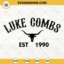 Luke Combs Est 1990 SVG, Retro Country Western SVG PNG DXF EPS Cricut Vector