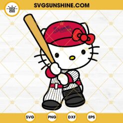 Hello Kitty Chicago White Sox SVG, Kawaii Kitty White Sox Baseball Fan SVG PNG DXF EPS Cut Files