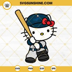 Hello Kitty Chicago Cubs SVG, Hello Kitty Baseball SVG, Chicago Cubs Fan SVG PNG DXF EPS Cricut