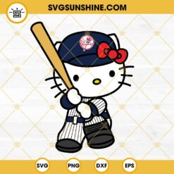 Hello Kitty New York Yankees SVG, Kitty Cat Yankees SVG PNG DXF EPS Cricut Files