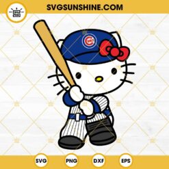 Hello Kitty Chicago Cubs SVG, Kitty Cubs SVG PNG DXF EPS