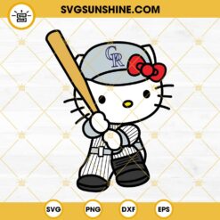 Hello Kitty Chicago Cubs SVG, Kawaii Kitty  Baseball SVG PNG DXF EPS Digital Files