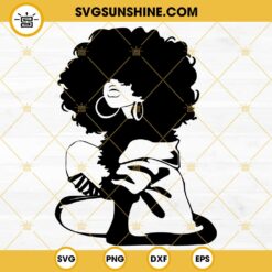 Black Girl Curly Hair SVG, Afro Woman SVG, African American SVG, Juneteenth Woman SVG PNG DXF EPS Cricut
