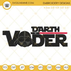 Darth Vader Machine Embroidery Designs, Anakin Skywalker Star Wars Embroidery Pattern Files