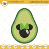 Minnie Mouse Avocado Retro Machine Embroidery Designs, Disney Summer Embroidery Pattern Files