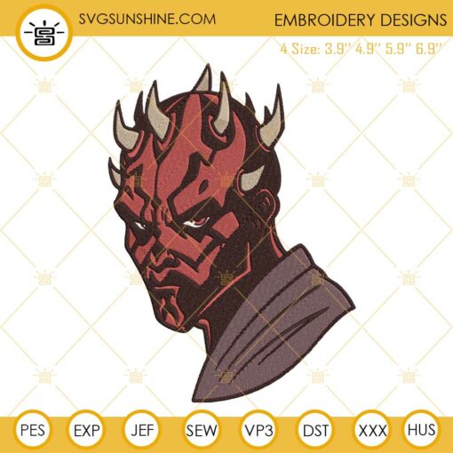 Darth Maul Embroidery Design, The Dathomirian Star Wars Embroidery File