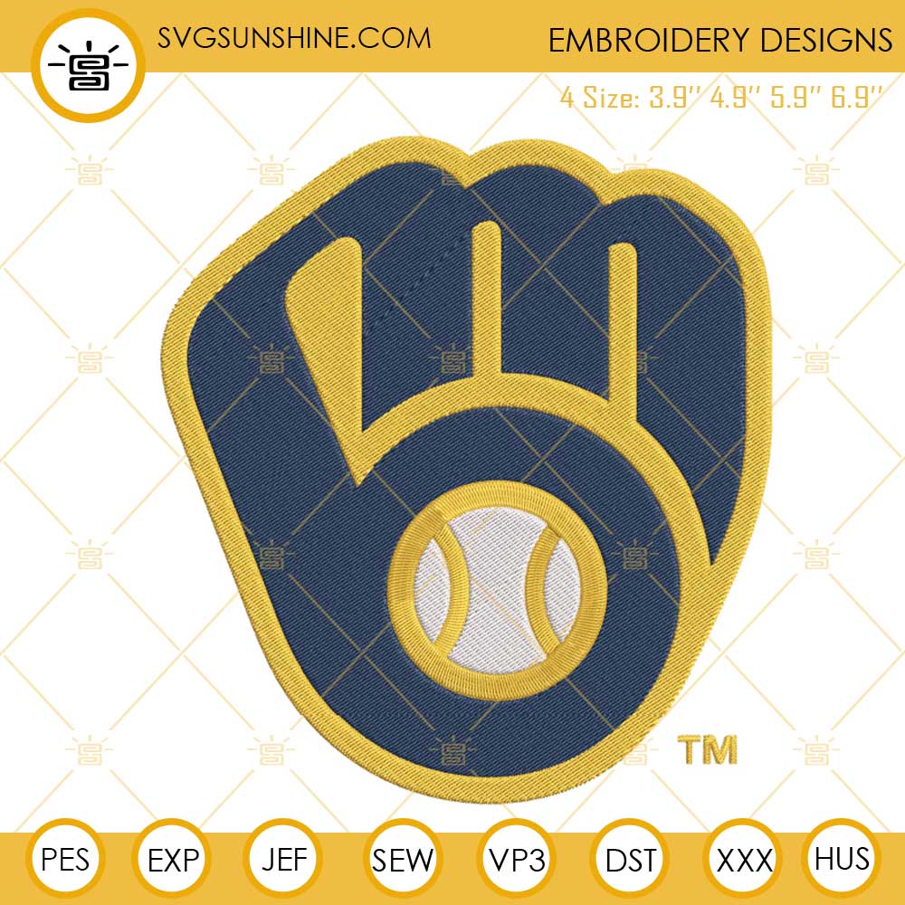 Milwaukee Brewers Embroidery Designs Mlb Baseball Team Logo Machine