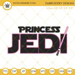 Princess Jedi Embroidery Design, Star Wars Girl Embroidery File