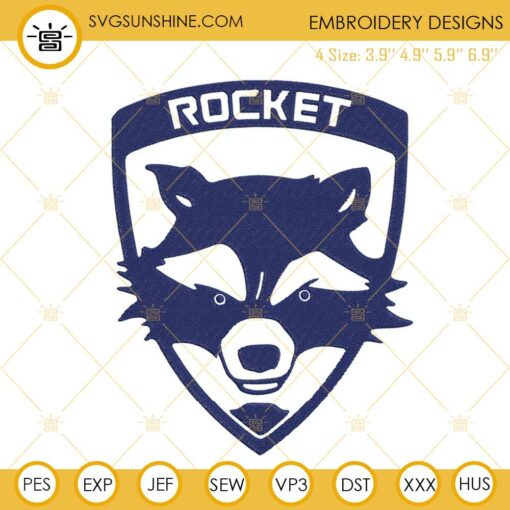 Rocket Raccoon Logo Embroidery Design, Guardians Of The Galaxy Vol 3 Embroidery File