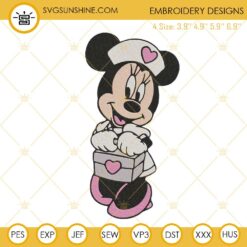 Minnie Nurse Embroidery Designs, Cute Nurse Day Disney Machine Embroidery Files