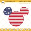 Mickey American Flag Embroidery Designs, 4th Of July Disney World Machine Embroidery Files