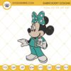 Minnie Teal Nurse Embroidery Designs, Disney Nurse Machine Embroidery Files