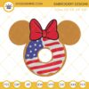 Minnie American Flag Donut Embroidery Designs, 4th Of July Disney Machine Embroidery Files