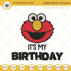 Elmo It's My Birthday Machine Embroidery Designs, Muppet Party Embroidery Files