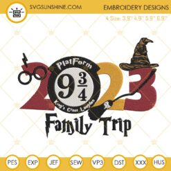 Harry Potter Family Trip 2023 Embroidery Designs, Universal Studios Vacation Embroidery Files