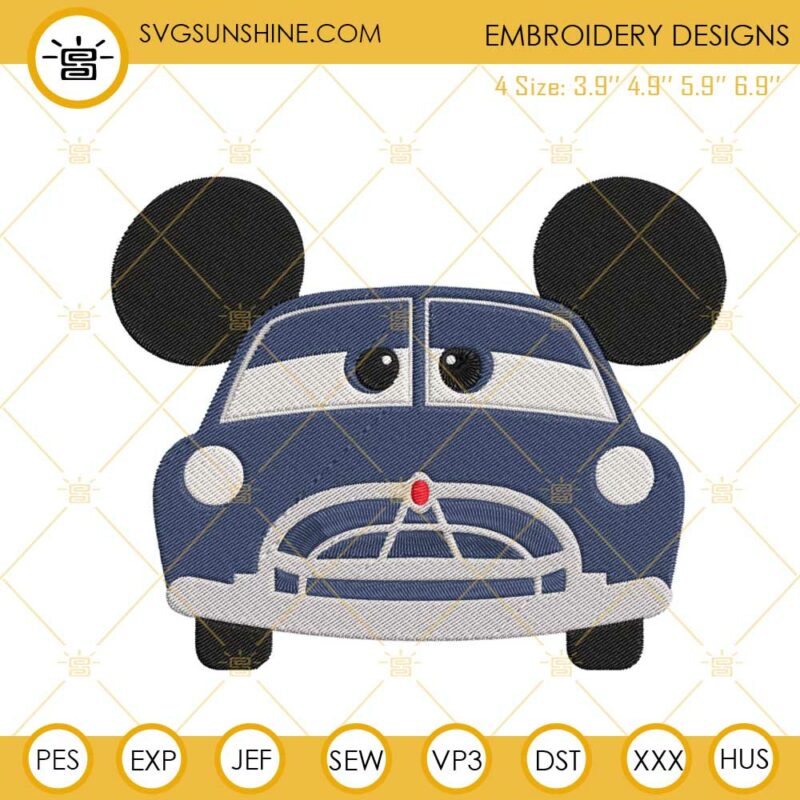 Doc Hudson Mickey Ears Embroidery Designs, Disney Cars Machine