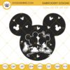 Mickey And Minnie Couple Mouse Head Embroidery Designs, Funny Disney Machine Embroidery Files