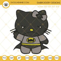 Hello Kitty Batman Machine Embroidery Design Files