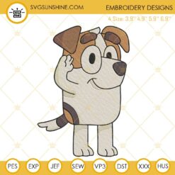 Jack Russell Bluey Embroidery Files, Australian Dog Cartoon Embroidery Designs