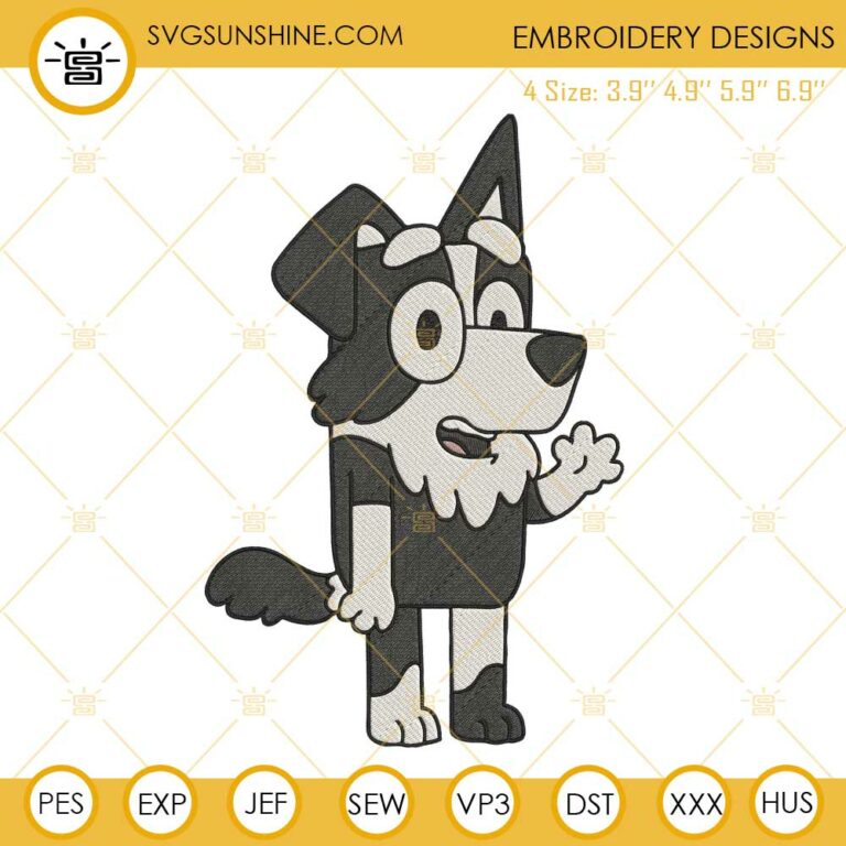 Mackenzie Border Collie Embroidery Design, Bluey Cartoon Machine ...