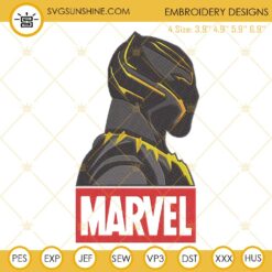Black Panther Marvel Embroidery Designs, Wakanda Forever Machine Embroidery Files