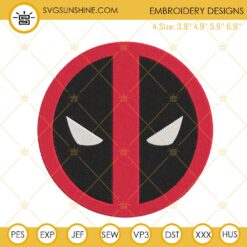 Deadpool Logo Embroidery Designs, American Superhero Marvel Machine Embroidery Files