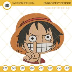 Funny Luffy Embroidery Designs, One Piece Anime Machine Embroidery Files