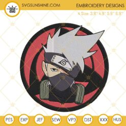 Kakashi Hatake Embroidery Designs, Naruto Anime Machine Embroidery Files