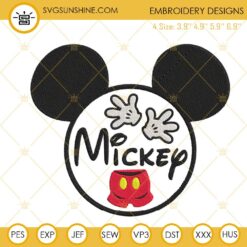 Mickey Logo Embroidery Designs, Disney Mouse Machine Embroidery Files