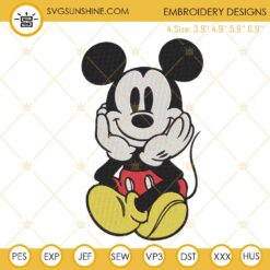 Mickey Mouse Smile Embroidery Designs, Disney Cartoon Machine Embroidery Files