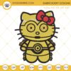 Hello Kitty C3PO Machine Embroidery Designs, Cute Star Wars Embroidery Files