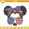 Minnie Mouse Head 4th Of July Embroidery Designs, Disney Patriotic Machine Embroidery Files