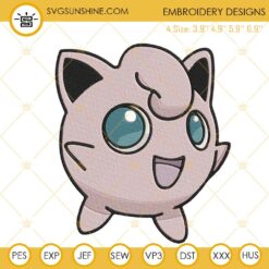 Jigglypuff Embroidery Designs, Pokemon Character Embroidery Files