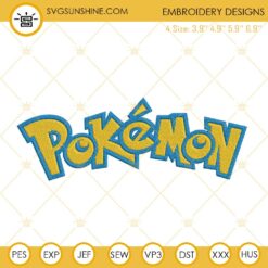 Pokemon Logo Embroidery Designs, Anime Machine Embroidery Files