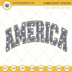 Retro America Embroidery Designs, Patriotic Machine Embroidery Files