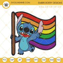 Stitch With Pride Flag Embroidery Designs, Funny LGBT Month Machine Embroidery Files