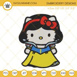 Hello Kitty Snow White Princess Disney Machine Embroidery Design Files