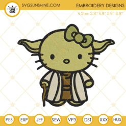 Hello Kitty Yoda Star Wars Machine Embroidery Design Files
