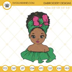 Afro Girl Embroidery Design, Juneteenth Day Embroidery File
