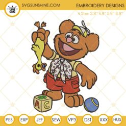 Fozzie Bear Embroidery Design, The Muppets Embroidery File