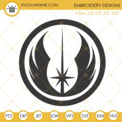 Jedi Order Symbol Embroidery Designs, Star Wars Embroidery Files