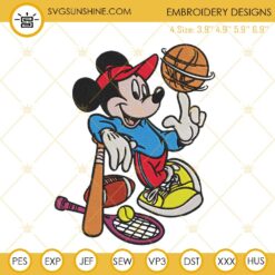 Mickey Mouse Sports Embroidery Design, Disney Embroidery File