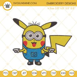 Pikachu Minion Embroidery Designs